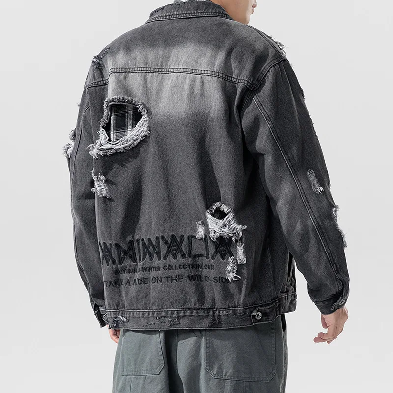 

Wu Airlines 2020 Spring New Style Cool Trend Loose-Fit Online Celebrity Handsome Large Size with Holes Popular Brand Jacket MEN'