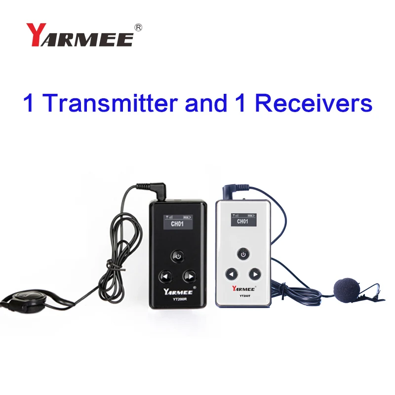 YARMEE Wireless Tour Guide System Portable Transmitter + 15 Radio Receiver With Microphone Earphone For Travelling Umrah Hajj 