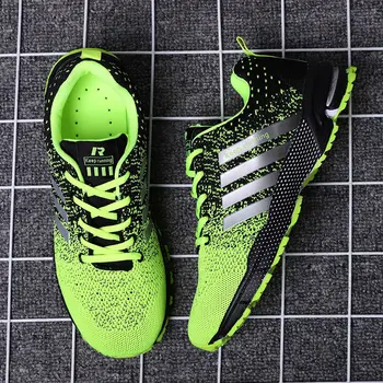 

Breathable Flyknit Running Shoes Mens Lace Up Mesh Air Sports Men Green Winter Sneakers For Male Zapatillas Deportivas Hombre