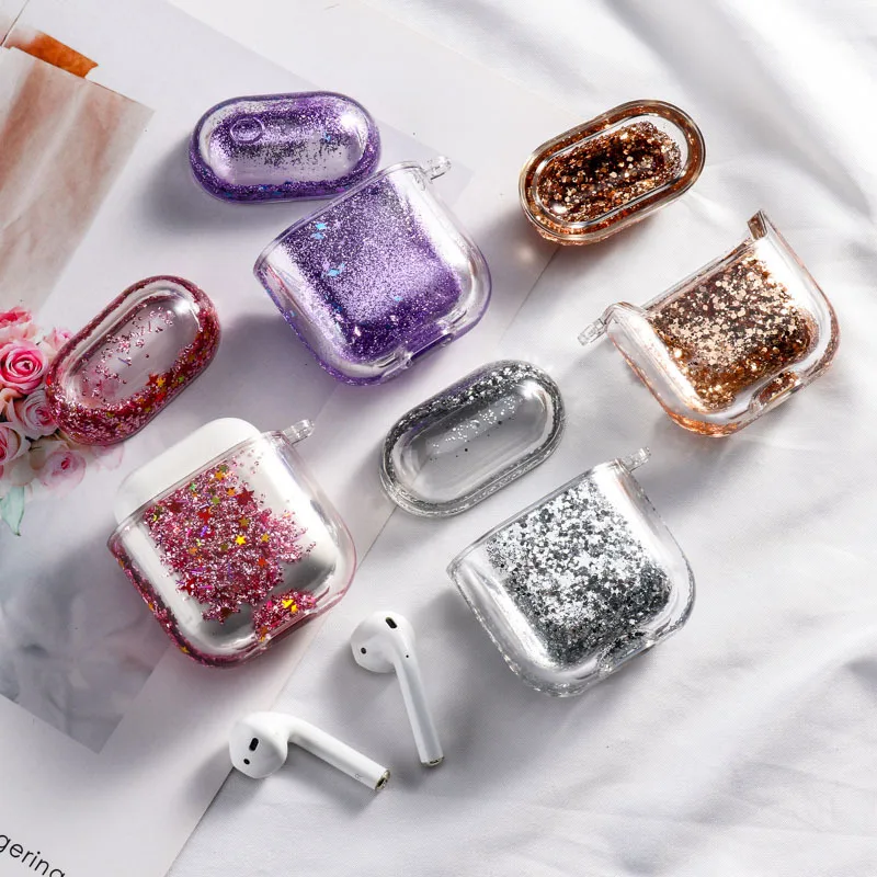 

Liquid Quicksand Earphone Case for Apple Airpods1/2 Case with Glitter Sequins Earphone Case AirPod Case