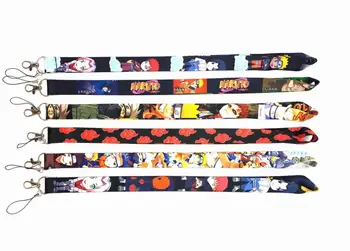 

100 PCS Naruto Anime funny Lanyard Keychain for keys Badge ID Mobile Phone Key rings Women Neck Straps Accessories
