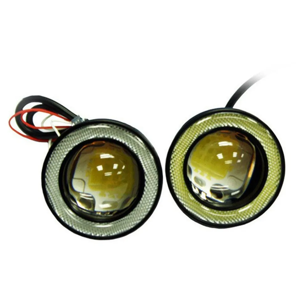 Автомобильная светодиодная линза противотуманная фара 30 Вт в сборе с Cob Angel Eye светодиодная противотуманная фара модифицированный рыбий глаз дневной ходовой светильник