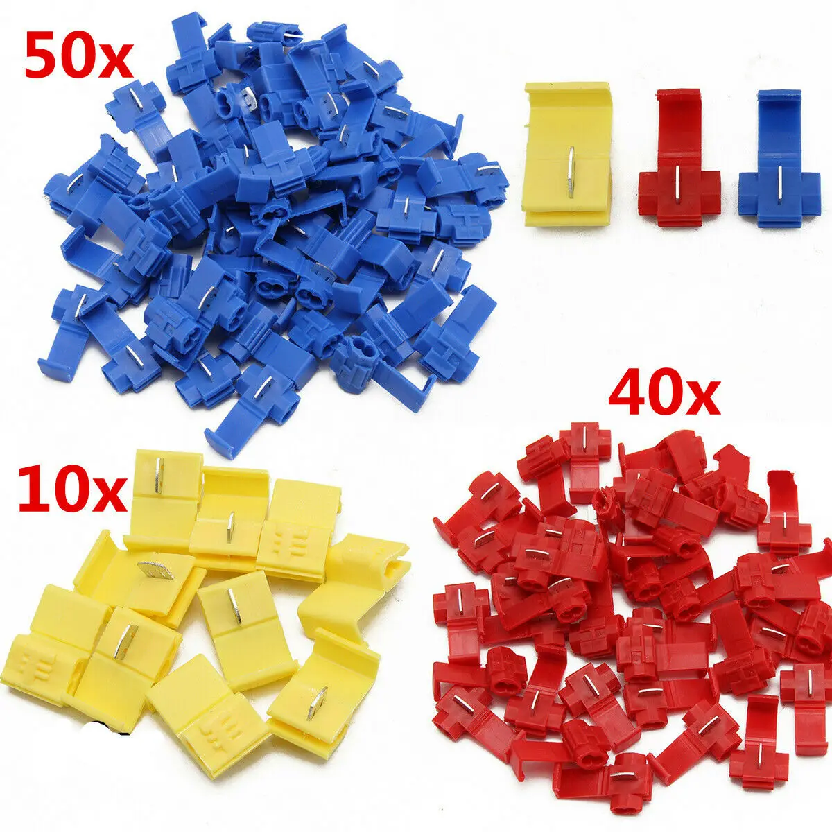 

100PCS Electrical Quick Splice Lock Wire Cable Terminal Connectors Crimp Tool