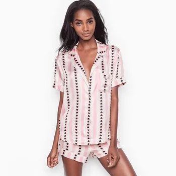 

2Pcs Summer Women Spades Printing Pajamas Pijama Sleepwear Cool Homewear Cozy Soft Good Quality Shorts Pajama Sets Nightwear