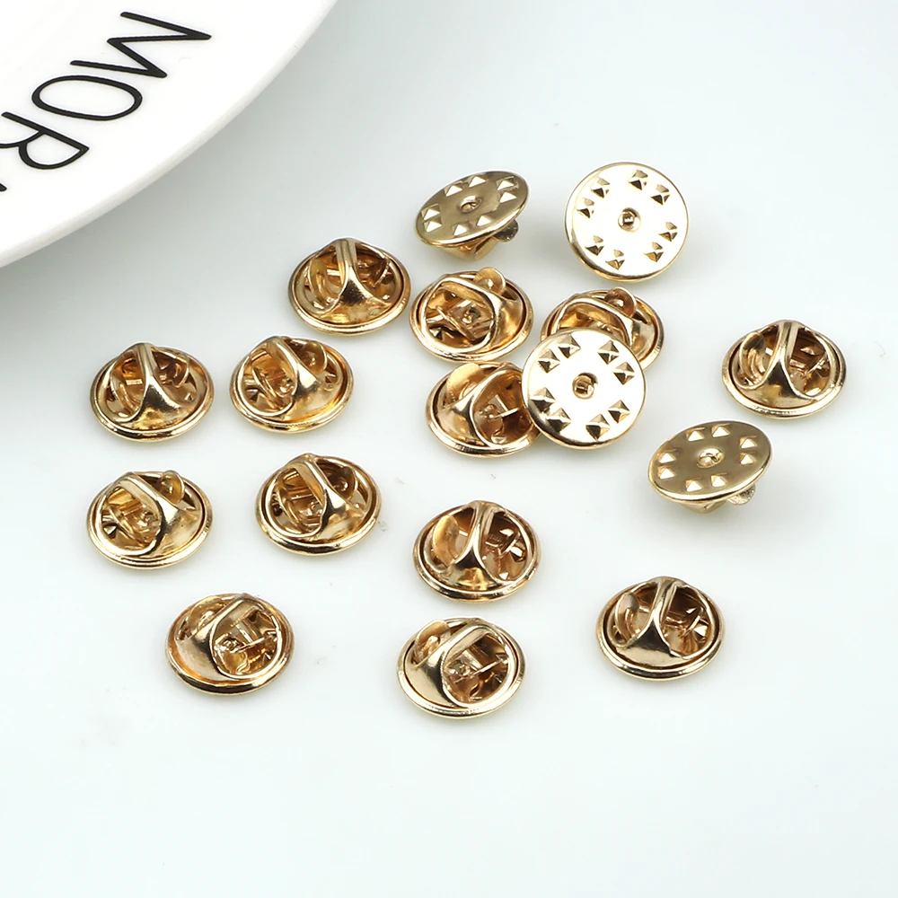20/50/80/100Pcs Squeeze Badge Base Butterfly Clasp Cap Nail Tie Back Stopper Brooch Lapel Buckle Pin Holder DIY Jewelry Findings
