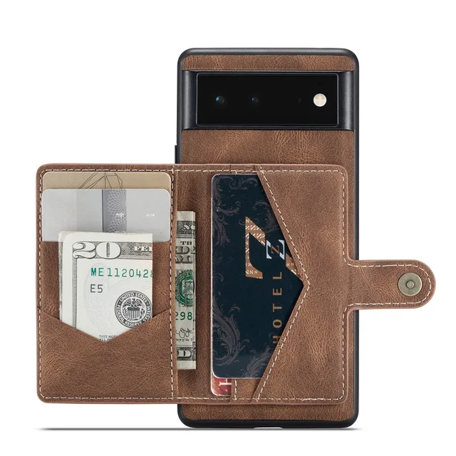 Funda de cuero genuino para Google Pixel 7A, 7, pixel 7 Pro, google pixle  6A Funda billetera Cuero rústico marrón -  España