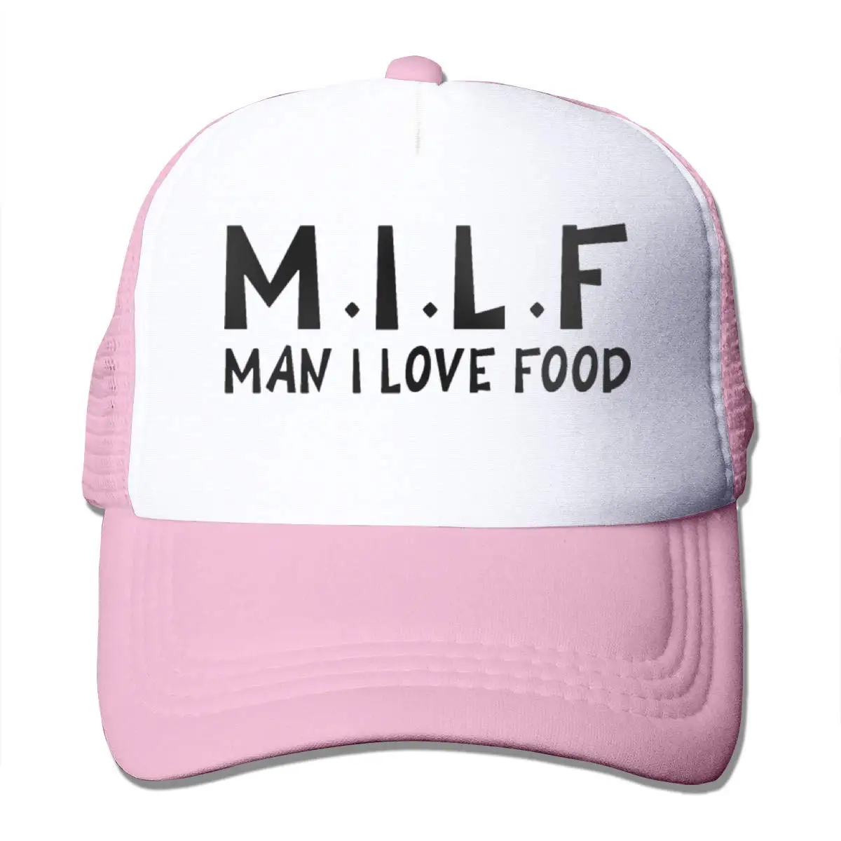 Мамаша мужчина я люблю еда сетки бейсболки унисекс Регулируемый Дальнобойщик стиль шляпа розовый