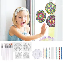 Набор инструментов для раскрашивания мандалы, ручки для раскрашивания, кисть, мандала, набор трафаретов для самостоятельного моделирования, глина, рисование, черчение, инструменты для дизайна ногтей