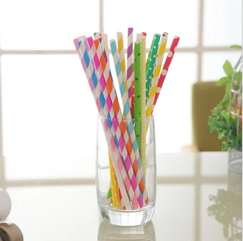 

25pcs mixed Colors striped mixed kids birthday wedding decorative party decoration event supplies drinking Paper Straws