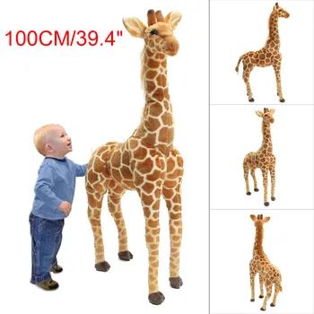 

Huge Real Life Giraffe Plush Toys Cute Stuffed Animal Dolls Soft Simulation Giraffe Doll Birthday Gift Kids Toy Bedroom Decor