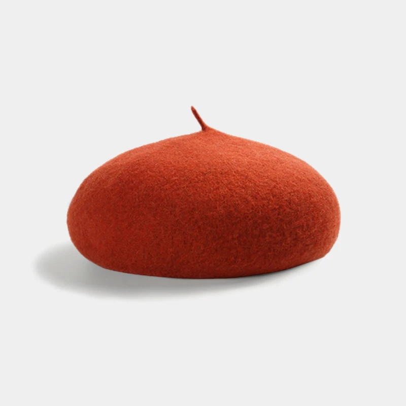Caramel colour Новинка зимы, Модный женский берет, элегантный британский стиль, женская шапка для художника, одноцветная, повседневная, трендовая, дикая, высокое качество, теплая шапка - Цвет: Caramel colour