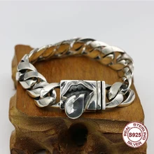 925 стерлингового серебра Хип-хоп стиль мужской личности Ювелирное Украшение для ночного клуба браслет domineering большая форма языка панк горячий