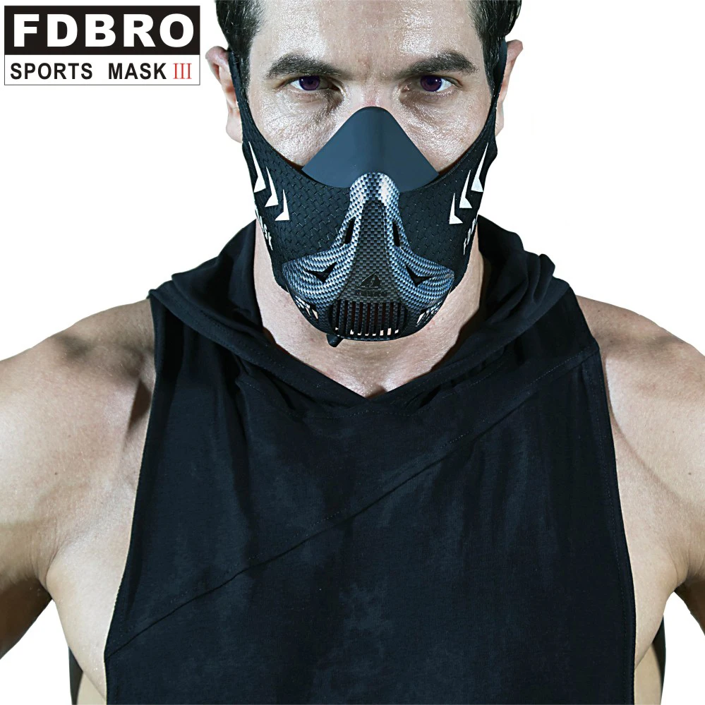 

FDBRO Sports Running Mask Sports Mask Six-speed Training Oxygen Barrier Oxygen Resistance Elevation Cardio Endurance Mask