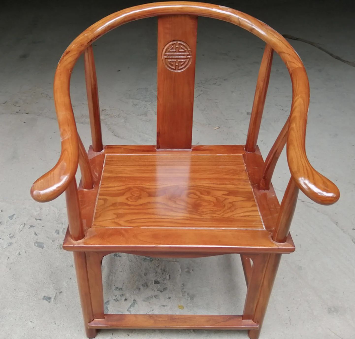 Стул huashang с круглой спинкой из цельной древесины Классический круглый стул в