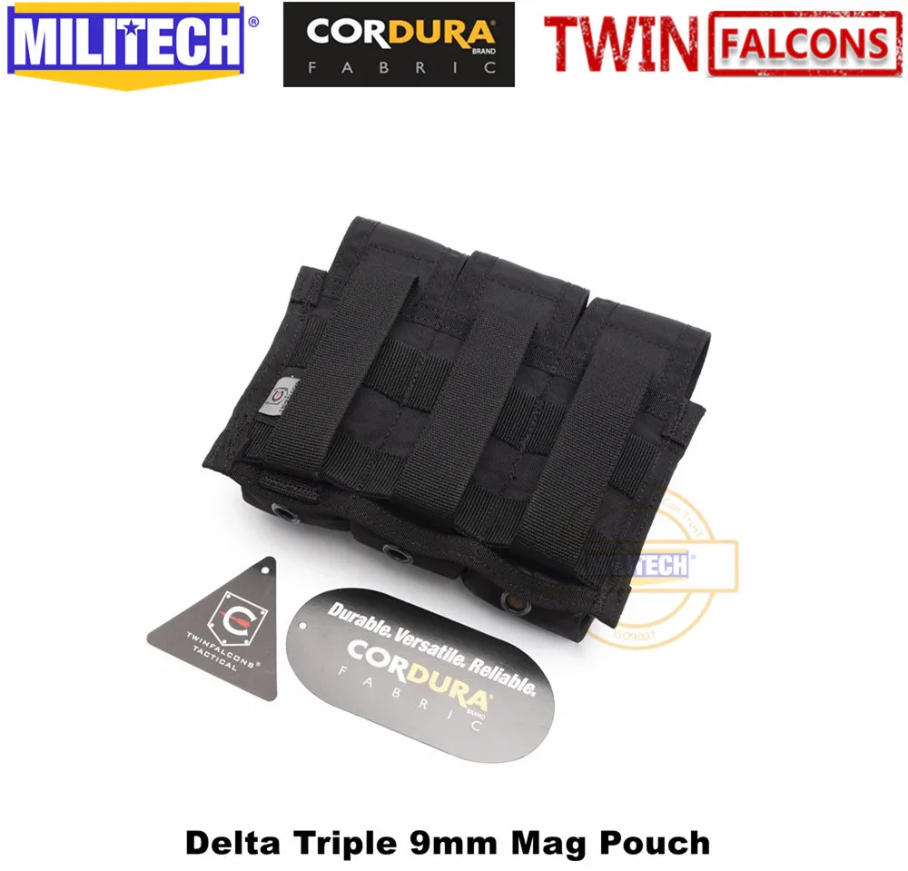 MILITECH TWINFALCONS TW 500D Delustered Cordura Molle Crye CP Delta тройной 9 мм Mag Molle Pouch Magazine Glock Pouch для полиции