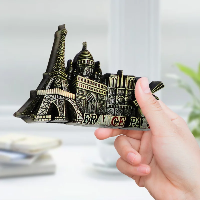 Металлический магнит на холодильник 3D французская Парижская Строительная