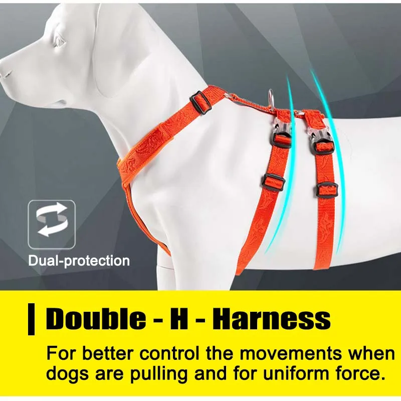 Truelove – harnais réglable Double H pour chien, gilet d'entraînement,  anti-évasion, ceinture de sécurité pour animaux de compagnie, course,  marche, sangle souple