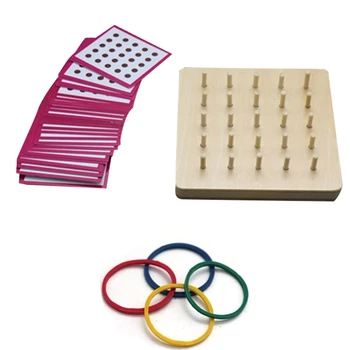

Wooden Toys Wind the Rope on Wooden Nail Math Educational Toy Wood Nail Board Threading Plate
