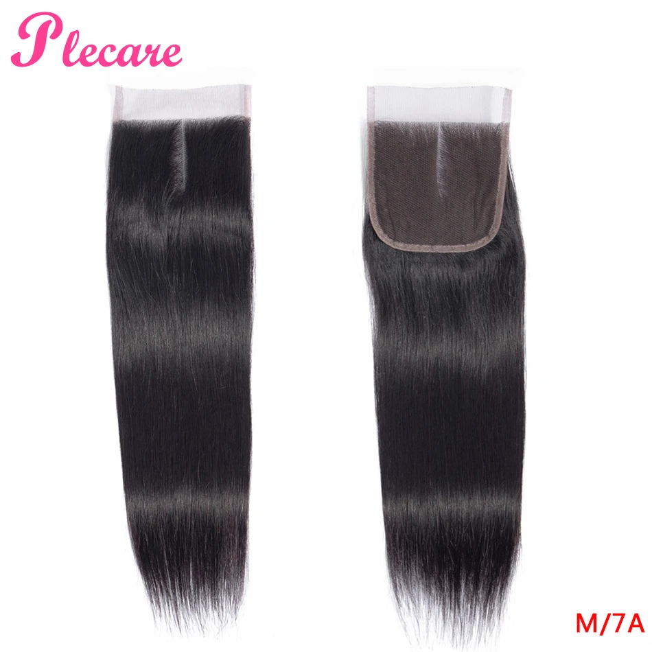 

Plecare 4*4 Lace Closure Brazilian Straight 8-20 Inch Natural Color Middle Ratio Non-remy 100% Human Hair Extensions