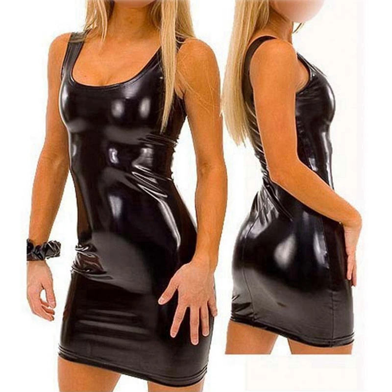 pu-faux-leather-erotic-club-mini-Dress-Women-wetlook-Hot-Sexy-latex-clubwear-pvc-Lingerie-Catsuit