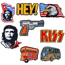 Che Guevara Орел флаг автобус вышитые железные нашивки для одежды DIY полосатая одежда Лоскутная наклейка аппликация на заказ