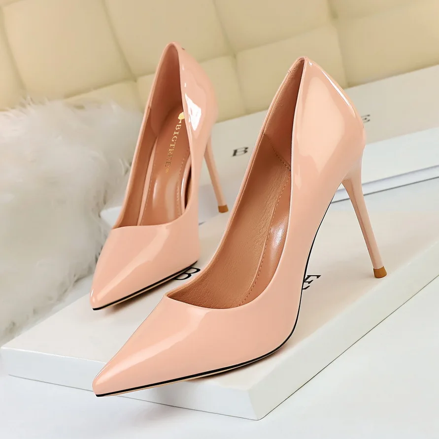 Talla 34 43 tacones altos de mujer de moda profesional OL mujer de tacón Delgado punta puntiaguda boda zapatos de mujer|Zapatos de tacón de mujer| - AliExpress