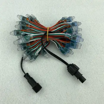 

Promotion!!! 50nodes/WS2811 IC/DC5V/IP68/bullet/12mm/smart pixel node/3inch spacing/24AWG wire/xConnect waterproof pigtails