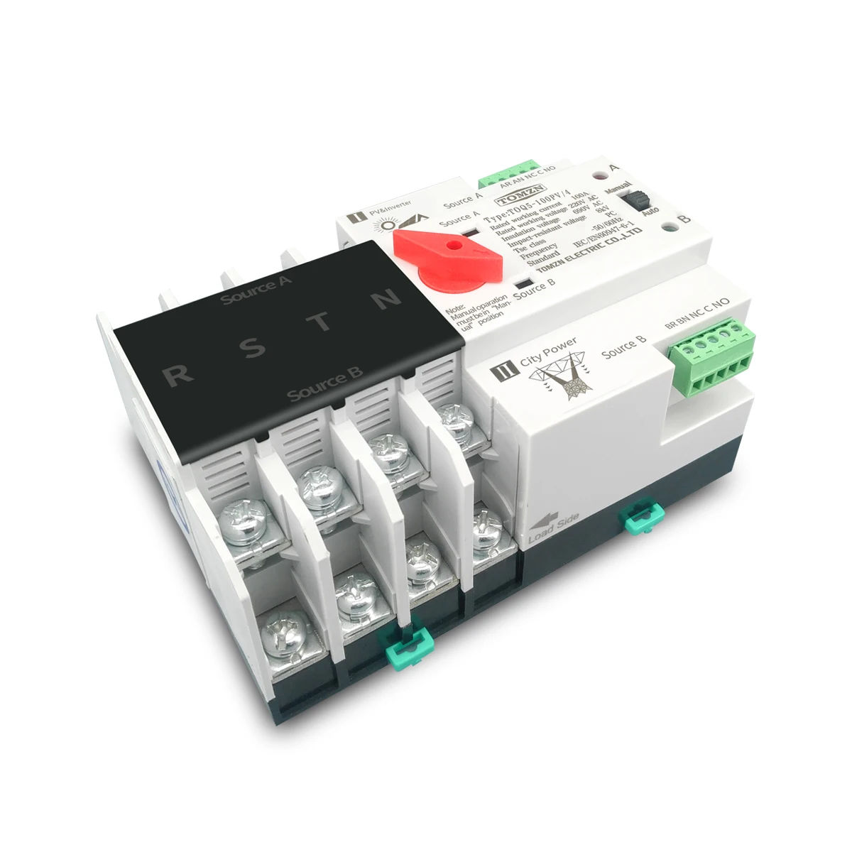 2P 3P 4P Din Rail ATS for PV and inverter Dual Power Automatic Transfer Selector Switches Uninterrupted 63A 100A 125A