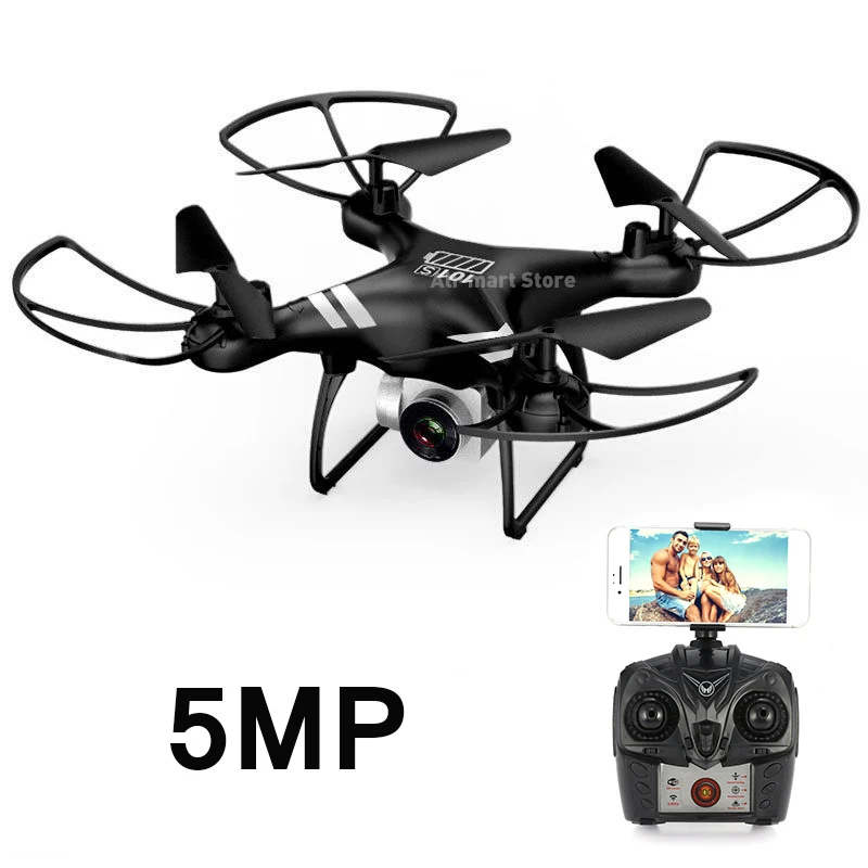 Black 5MP camera KY101S Радиоуправляемый Дрон с камерой HD Wifi FPV удержание высоты один ключ возврат посадка без головы RC Квадрокоптер Дрон долгое время полета - Цвет: Black 5MP camera