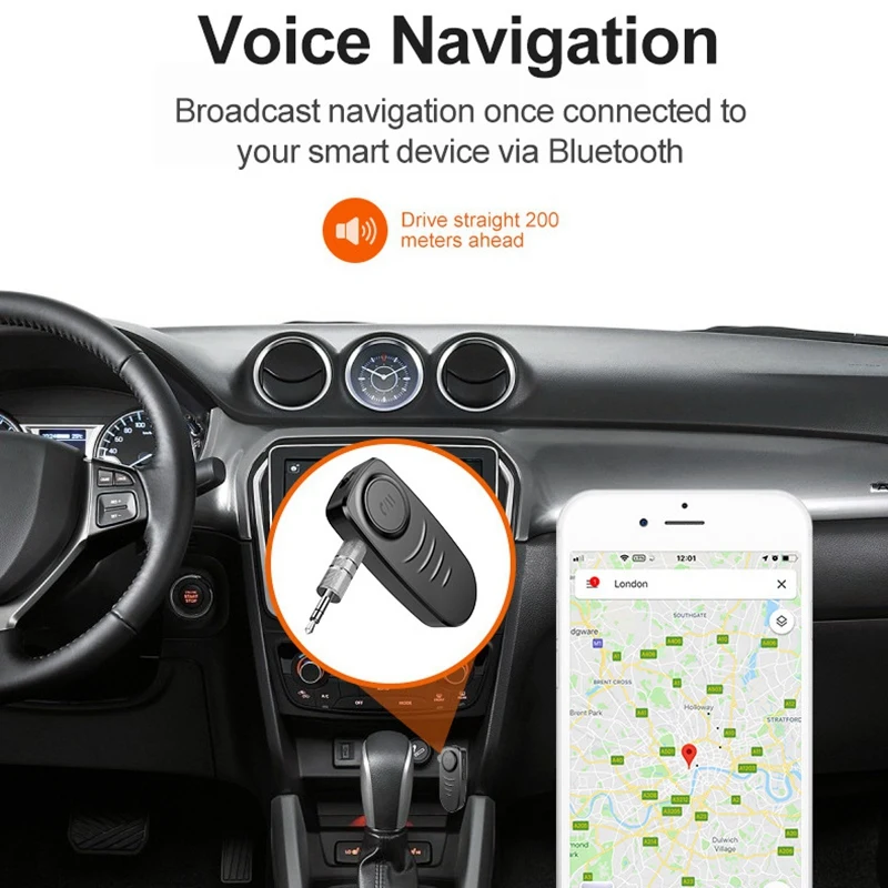 Автомобильный беспроводной передатчик Bluetooth 5,0 аудио стерео музыкальный адаптер 3,5 мм AUX