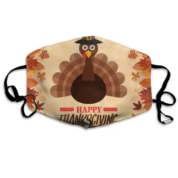 

Mouth Mask Maple Leaf Dark Brown Turkey Print Masks - Breathable Adjustable Windproof Mouth-Muffle, Camping Running for Women
