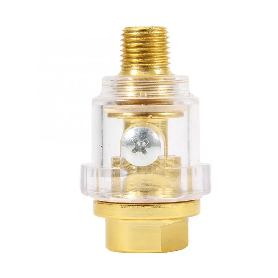 

Professional 1/4in NPT Mini In-Line Oiler Lubricator Gold Color Copper Pneumatic Tool Accessory Copper In-Line Lubricator New
