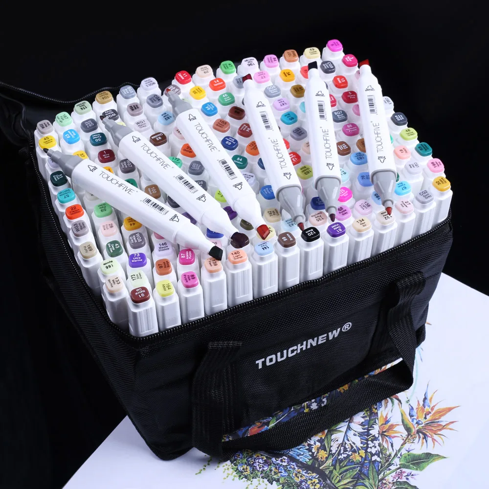 Goede Professionele markers 168 Kleur Borstel Pen Alcoholische Vette gebaseerde inkt Art Marker marcadores plumones Voor kleurplaten tekening Manga