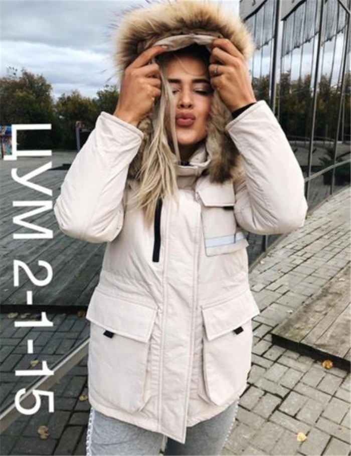 Новинка весны, теплое женское пальто с меховым воротником, AliExpress