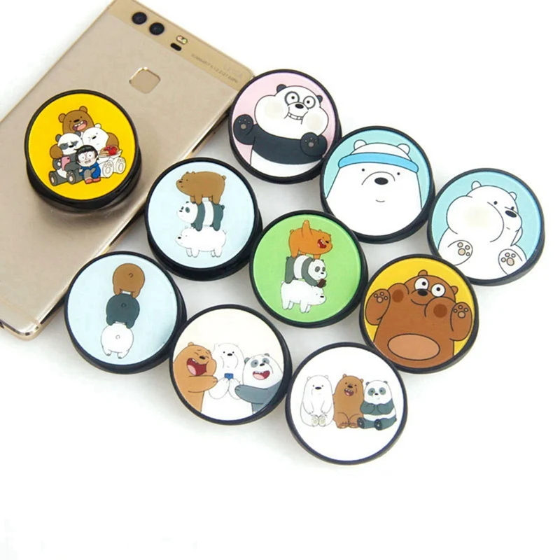 

Phone Stand And Grip Marble Three Cute Bears Design Lazy Cells Hand Finger Folding Holder Grip Mount For IPhone Xs Max