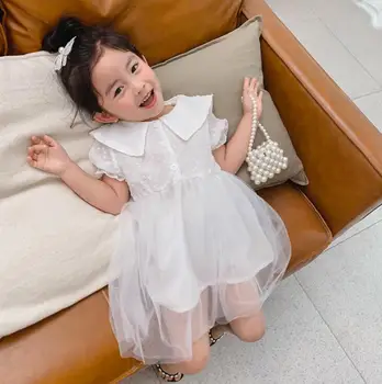 

2020 new girls patchwork dress summer fashion chiffon girls princess dresses 2-7 years HV753