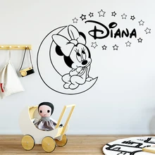 Cute Minie Custom Name Wall Art Decal For Kids Room Decor Stickers Mural Poster Baby Bedroom Wall Sticker Wallpaper Decals Cute Minie Custom Name Wall Art Decal For Kids Room Decor Stickers Mural Poster Baby Bedroom Wall Sticker Wallpaper Decals