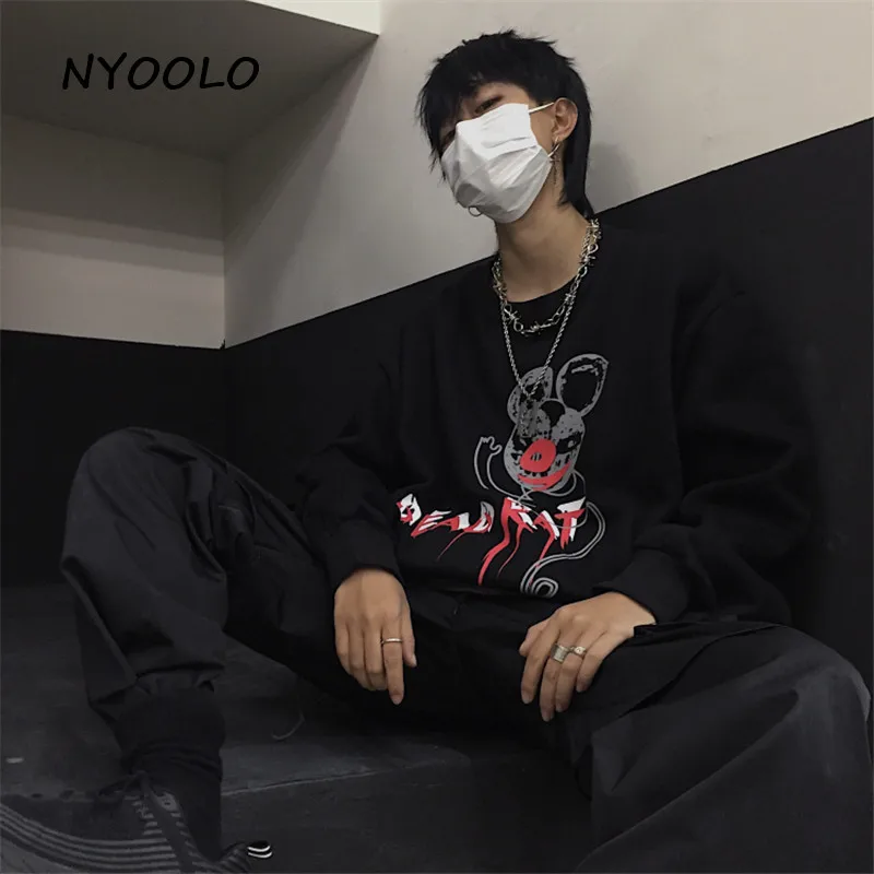 NYOOLO Harajuku, уличная одежда, Забавный принт клоуна, теплая толстовка, Осень-зима, свободные пуловеры с длинным рукавом, флисовая Толстовка для женщин и мужчин
