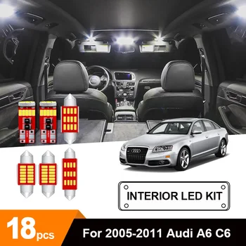

18 x White Canbus Error Free Car LED interior Map Dome Trunk Light Bulbs Kit For 2005-2009 2010 2011 Audi A6 C6