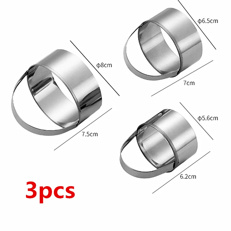 B-3pcs 3 шт. нержавеющая сталь печенье DIY Плесень цветок круглой формы резак выпечки Плесень инструменты для тортов печенья выпечки инструменты - Цвет: B-3pcs