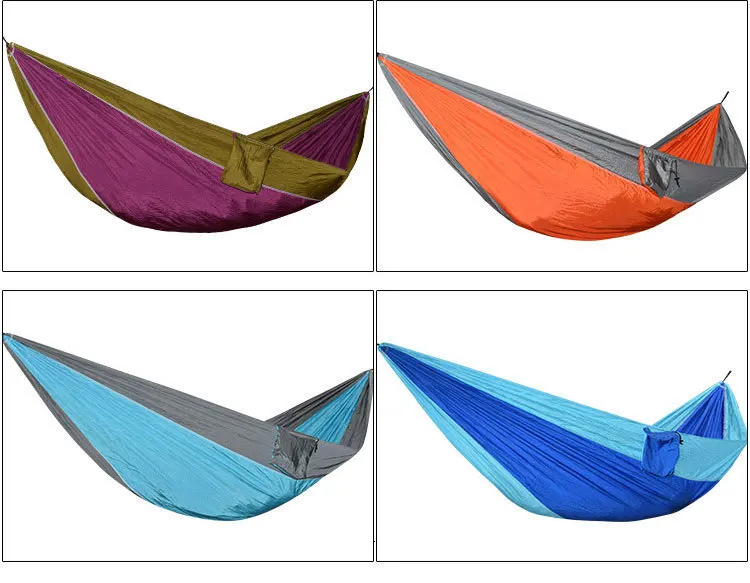 Camping Hammock For Single 220x90cm Outdoor Hunting Survival Portable Garden Yard Patio Leisure Parachute Hammock Swing Travel