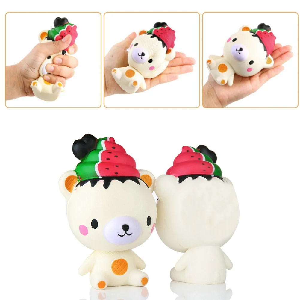 14CM Kawaii Decompression Squeeze Anxiety toys Slow Rising Squishy Ice Cream Bear Mobile Phone Straps