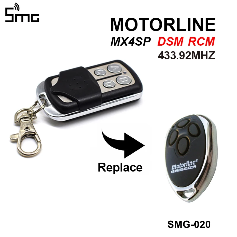 

For MOTORLINE gate control key duplicator MOTORLINE MX4SP RCM DSM garage door gate 433.92MHz key chain for barrier