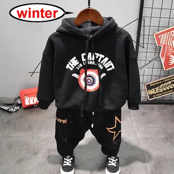 

Baby Boy Clothing Set winter 2019 New Style Infant Clothes Baby Clothing Cotton Long Sleeve Thick hoodie + Plush pants boys sets