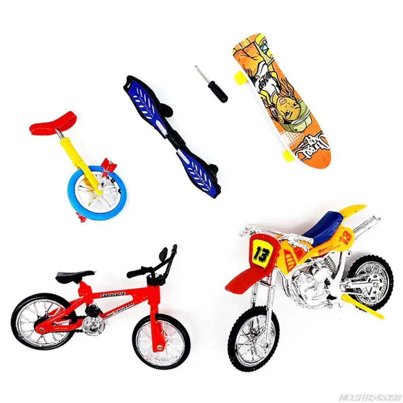 Мини палец велосипед мотоцикл набор фингерборд DIY творческая игра Скейтборд Дети