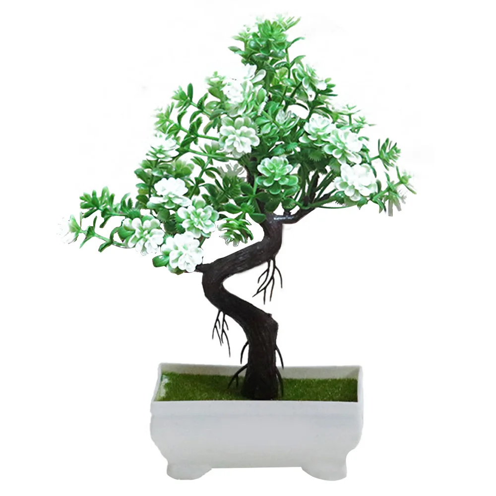 Lucky Tree пластиковое искусственное растение имитация горшечных растений модное украшение для дома DIY красивый легкий подарок для свадьбы - Цвет: whitegreen