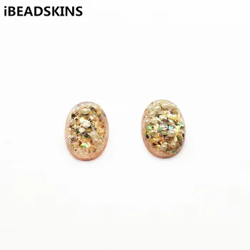

New arrival! 18x13mm 100pcs Shell in Resin Flat bottom Oval beads for Earrings parts,Jewelry Accessories,hand Made Jewelry DIY