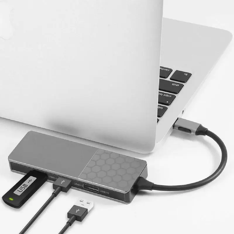Мульти USB C концентратор 3 USB 3,0+ HDMI 4K тип-c концентратор с TF считыватель карт памяти зарядка PD слот для Windows10 для Mac OS