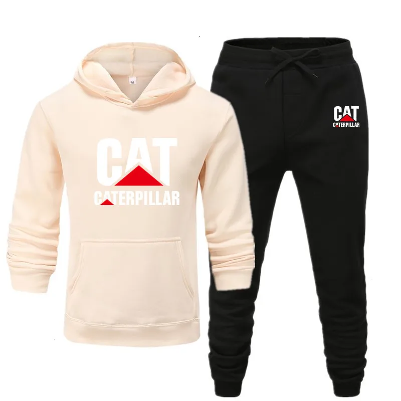 17 Новинка, мужская толстовка с капюшоном и принтом гусеницы, logo2-piece набор, мужская толстовка с капюшоном+ штаны, зимний модный Повседневный Топ - Цвет: 17