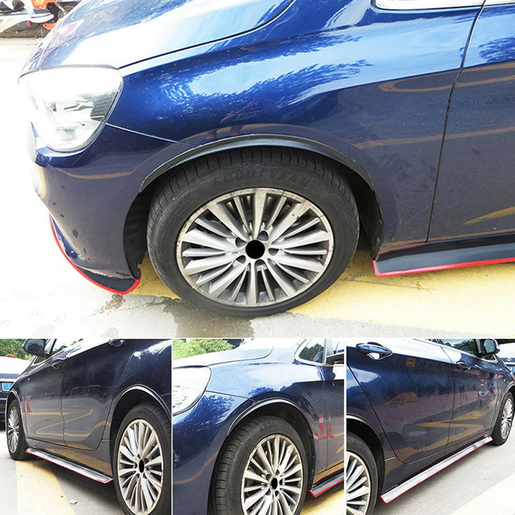 

Replacement Wheel Eyebrows protector Rubber Strip Trim Accessory Black Carbon Fiber look Cover Exterior Fender